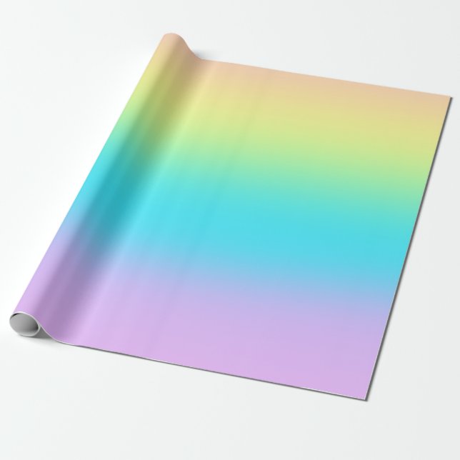 Papel De Regalo Boda gradiente gradiente arcoiris pastel (Desenrollado)