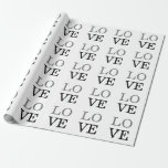 Papel De Regalo Boda Gray Black Script Love<br><div class="desc">Puede cambiar fácilmente las fuentes y los colores. También puede agregar su logotipo y la imagen de fondo como desee.</div>