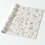 Papel De Regalo Boda Jardín de Flor Silvestre Encantada<br><div class="desc">Hermoso papel de envoltura con flores silvestres de color pastel suave en varios tonos de rubor,  rosa,  lavanda,  amarillo,  azul y verde.</div>