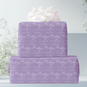 Papel De Regalo Boda Lilac Purple White personalizado y encantador