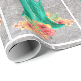 Papel De Regalo Boda Occidental: Boots De Vaquero En El Fondo Del 