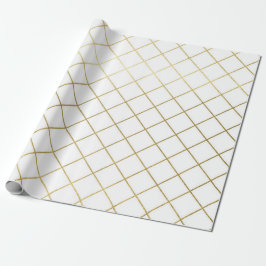 Papel De Regalo Boda Patrón Abstracto Geométrico Dorado Clásico Wr