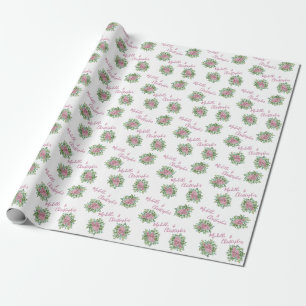Papel De Regalo Boda Primavera Jardín de Rosas Rosadas