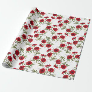 Papel De Regalo Boda Romántica con Rosas Rojas