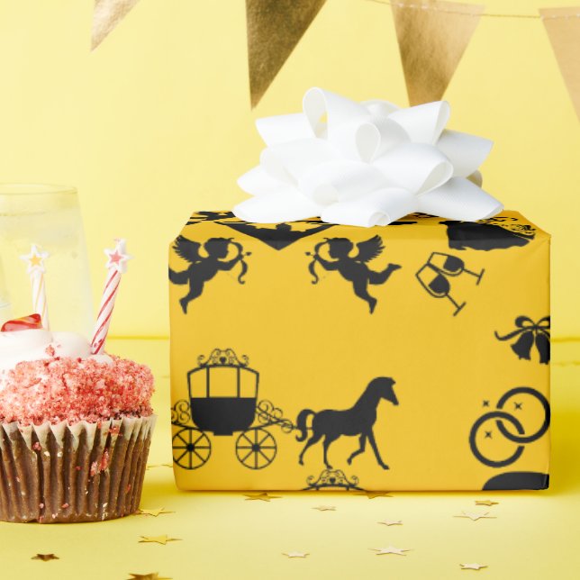 Papel De Regalo Boda Romántico De Caballos Y Carros (Fiesta de cumpleaños )