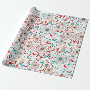 Papel De Regalo Boda tribal boho atrapasueños de plumas