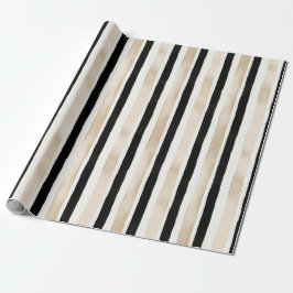Papel De Regalo Bodas de rayas blancas negras crema de champán