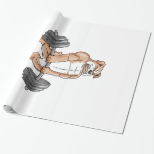 Papel De Regalo Bodybuilder Bulldog inglés Weightlifbell