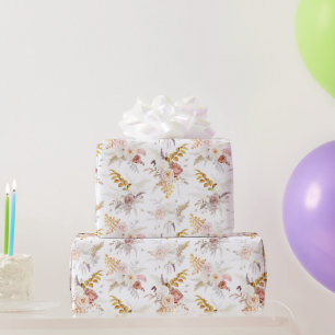 Papel De Regalo Boho Beige, Pampas Grass Terracotta Aquarela Nosot