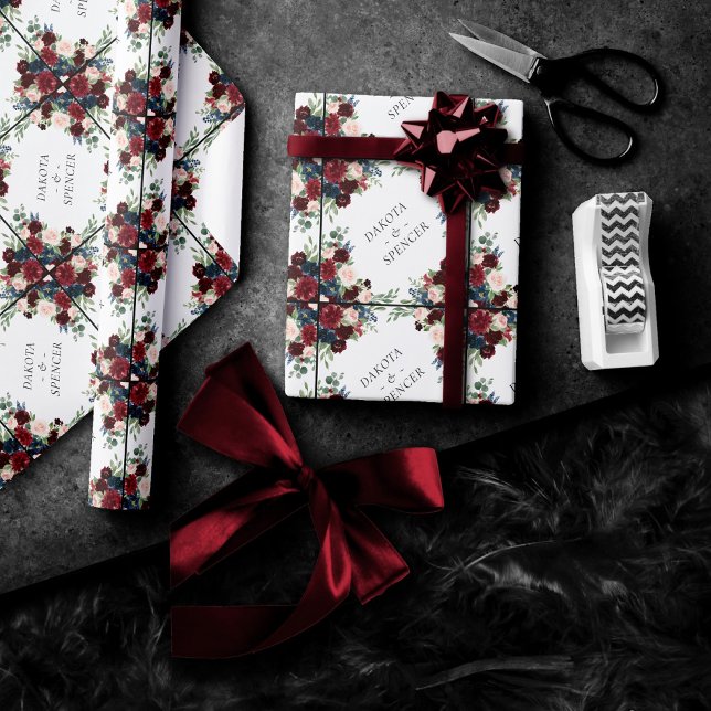 Papel De Regalo Boho Bloom | Personalizado rojo y azul de la Marin (Subido por el creador)