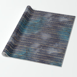 Papel De Regalo Boho Blue Gold