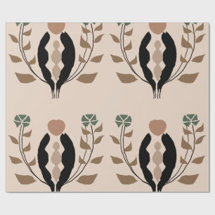 Papel De Regalo Boho Botánico Terrenal Femenino Patrón de la Natur