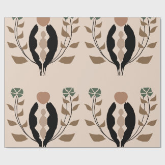 Papel De Regalo Boho Botánico Terrenal Femenino Patrón de la Natur