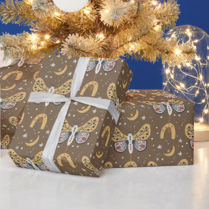 Papel De Regalo Boho Brown Moth