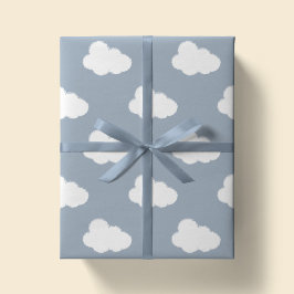 Papel De Regalo Boho Clouds Sky Simple Gender Neutral Kids Blue