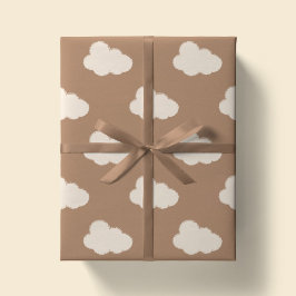 Papel De Regalo Boho Clouds Sky Simple Gender Neutral Kids Tan