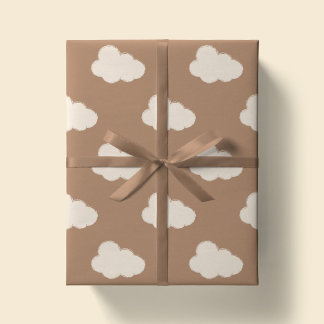 Papel De Regalo Boho Clouds Sky Simple Gender Neutral Kids Tan