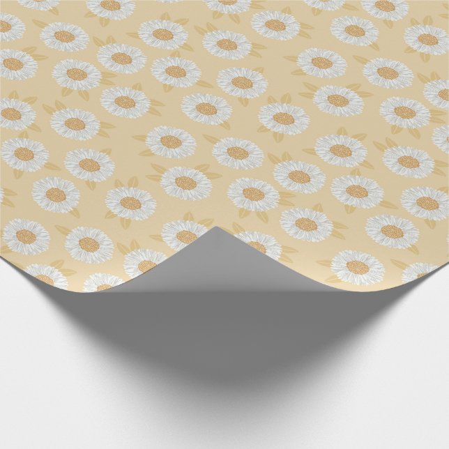 Papel De Regalo Boho Daisy Yellow Floral Baby Shower (Esquina)