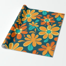 Papel De Regalo Boho de energía de flor retro estilo hippie de los