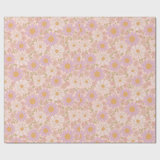 Papel de regalo boho de florales suaves de primave