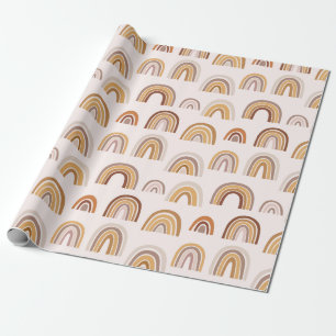 Papel De Regalo Boho Deert Rainbow Abstract Arch Pattern Taupe
