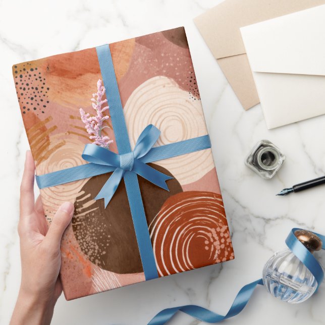 Papel De Regalo Boho Earth Tones Terracotta Abstract Pattern (Regalar)