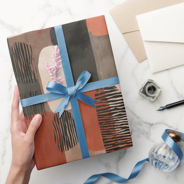 Papel De Regalo Boho Earth Tones Terracotta Abstract Pattern (Regalar)