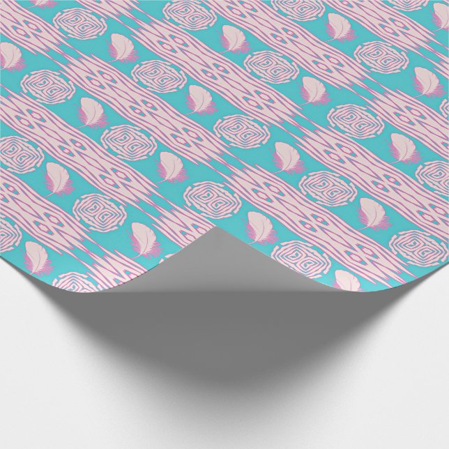 Papel De Regalo Boho empluma étnico (Esquina)