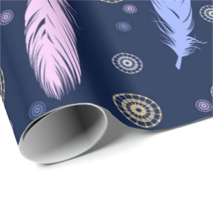 Papel De Regalo Boho empluma étnico