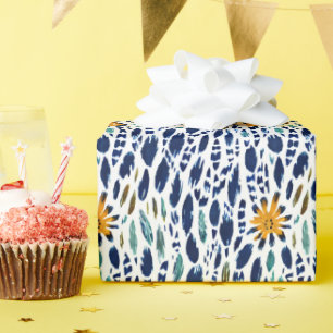 Papel De Regalo Boho Feather & Floral Pattern