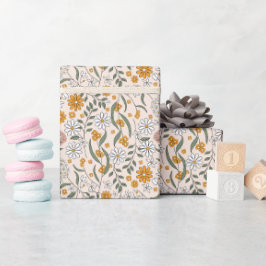 Papel De Regalo Boho Floral Tonos Tierra Botánico Despedida de Sol