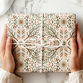 Papel De Regalo Boho Geometric Folk Art