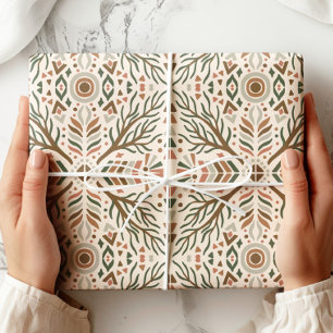 Papel De Regalo Boho Geometric Folk Art