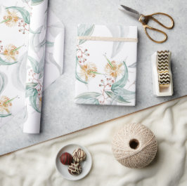 Papel De Regalo Boho Gray Mint Watercolor Eucalyptus Floral