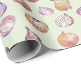 Papel De Regalo Boho Kitchen Onions Sage Veggie