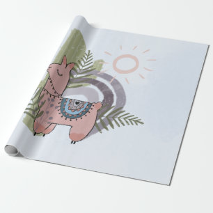 Papel De Regalo Boho Llama