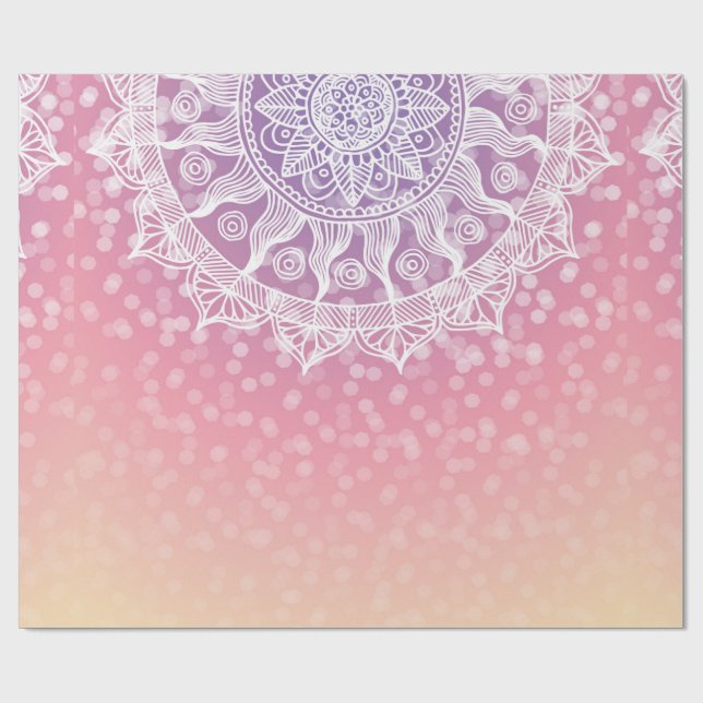 Papel De Regalo Boho Mandala Sunset Ombre (Superficie plana)