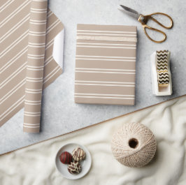 Papel De Regalo Boho Modern Gender Neutral Striped Simple Taupe
