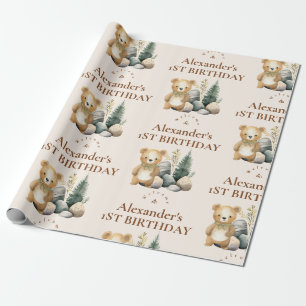 Papel De Regalo Boho One Happy Camper Primer Fiesta de cumpleaños