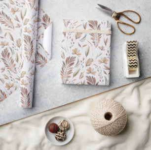 Papel De Regalo Boho otoño otoño otoño follaje verde rojizo