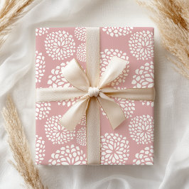 Papel De Regalo Boho Pastel Femenino Moderno Floral Rosa