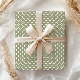 Papel De Regalo Boho Pastel Femenino Moderno Geométrico Verde