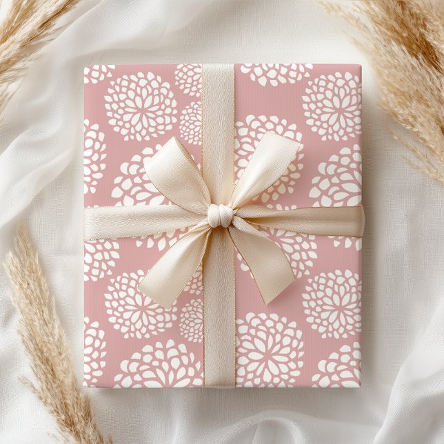 Papel De Regalo Boho Pastel Girly Floral rosa moderno (Subido por el creador)