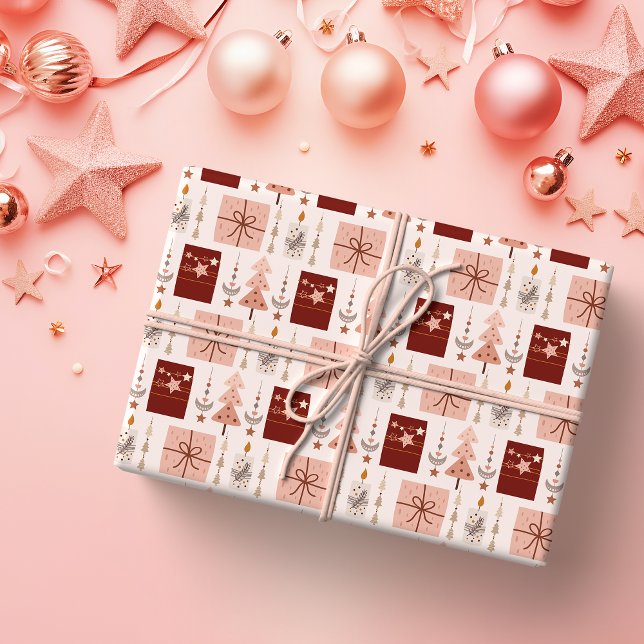 Papel De Regalo Boho Pink Christmas (Subido por el creador)