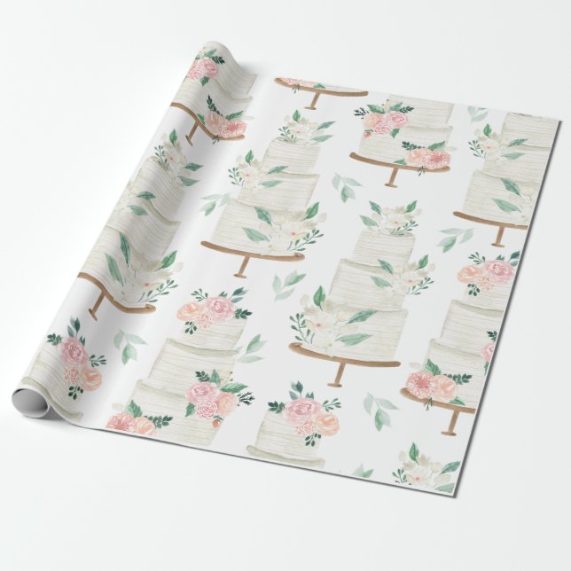 Papel De Regalo Boho que casa la acuarela elegante (Desenrollado)