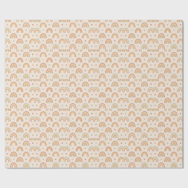 Papel De Regalo Boho Rainbow Wrapping Paper (Superficie plana)