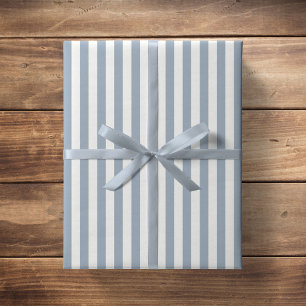 Papel De Regalo Boho raya rayada costera minimalista azul blanco