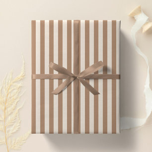 Papel De Regalo Boho Raya Rayada Neutral Minimalista Tonos Terroso