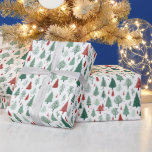 Papel De Regalo Boho Red Green Christmas Trees Holiday<br><div class="desc">Boho Árboles de Navidad rojos y verdes en estos Navidades- Papel de envoltura de vacaciones.</div>