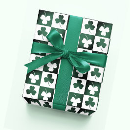 Papel De Regalo Boho Retro Shamrock Clover Leaf Patrones Flores
